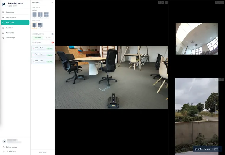 Mur vidéo : plusieurs flux affichés en simultané au poste de commandement